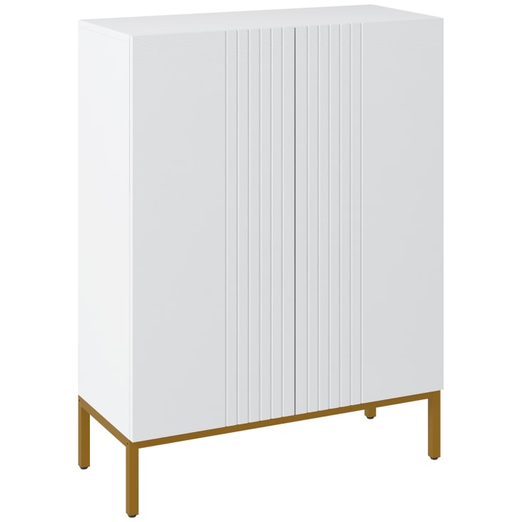 Hzuaneri Scarpiera A 2 Ante Con 20 Ripiani Regolabili – Salvaspazio 24x80x134 Cm, Bianca, Con Comparti E Kit Antiribaltamento