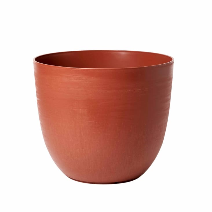 Ecopots Amsterdam Vaso Rotondo Moderno In Plastica Riciclata – 17,8 Cm, Terracotta, Per Uso Interno