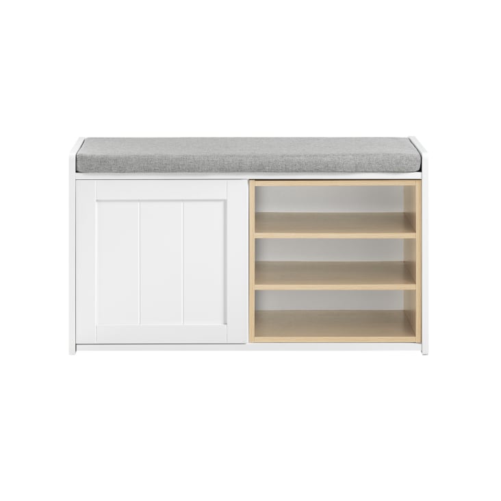 Scarpiera Bianca 52x30x104 Cm Legno Massello Di Pino FECD100863 - Foto 7