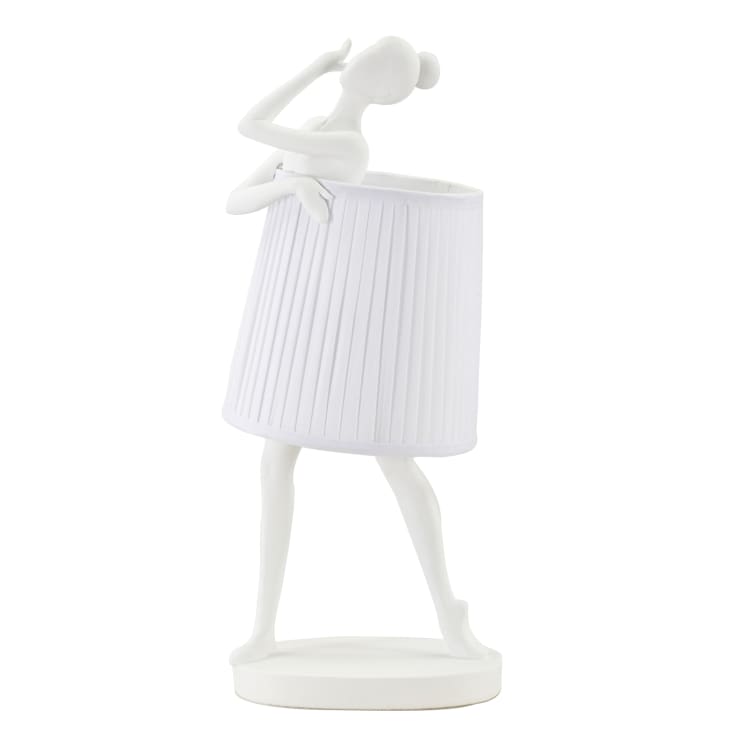Lampada da Tavolo Comodino Luce Ceramica Tessuto Soggiorno H 23 CM
