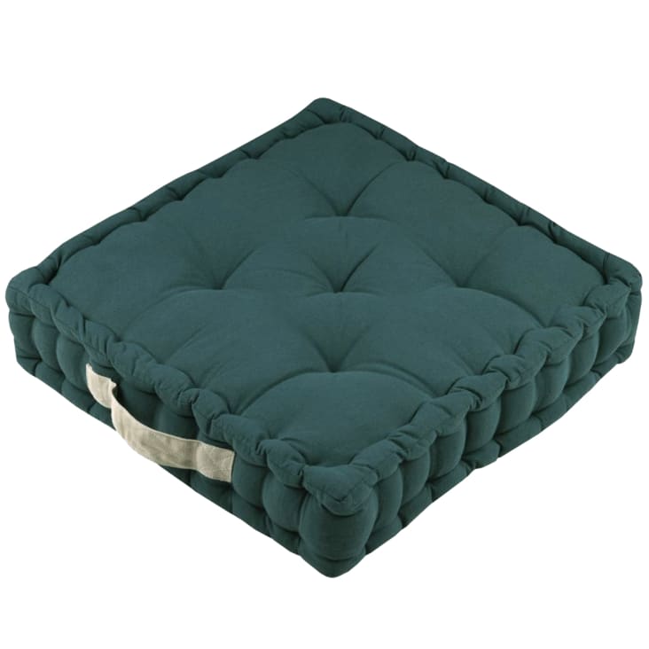 Coussin De Sol Uni Paris Prix 50x50 Cm Vieux Rose - Coton Indien, Rembourrage Coton Recyclé, Avec Poignée