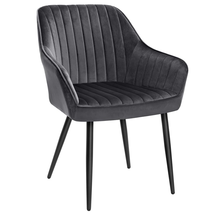 Chaise de salle à manger avec accoudoirs pieds en métal gris