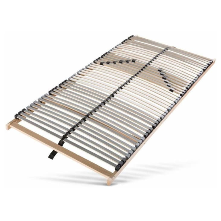 Sommier à Lattes 90x200 Cm - 28 Lattes En Bouleau, Charge 150 Kg, Pour Matelas Respirant
