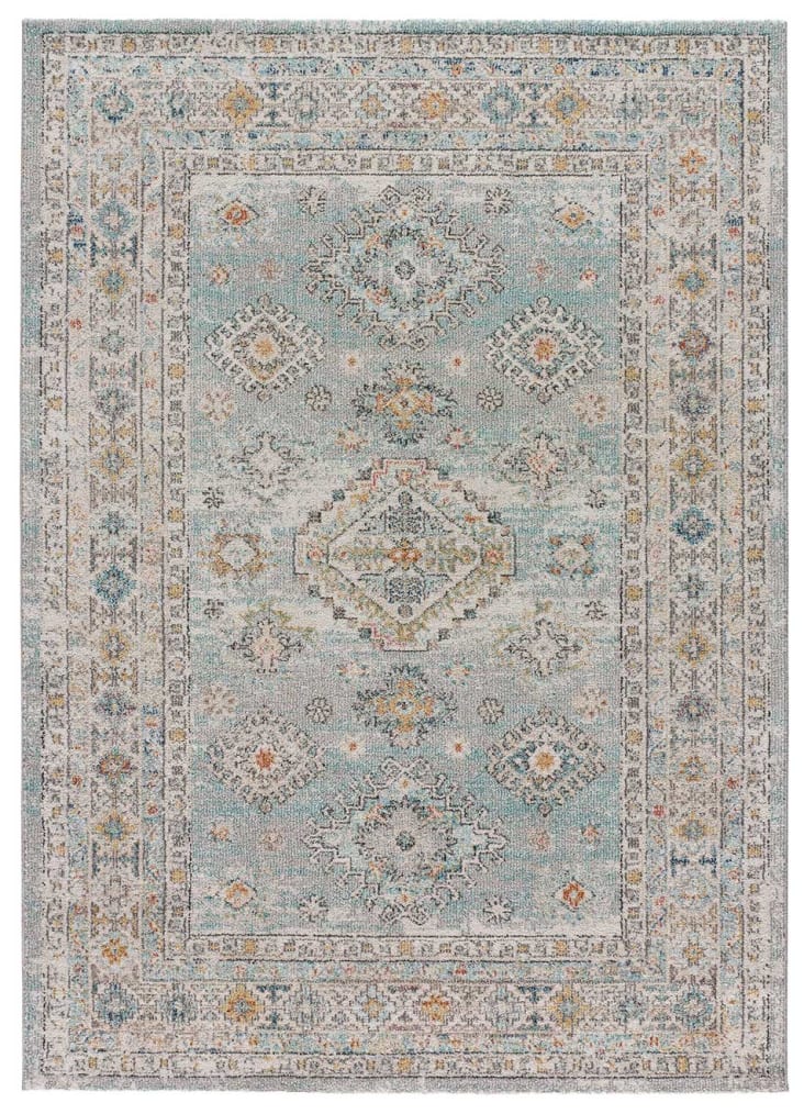 Tapis de style vintage à poils courts dans les tons bleus 160x230 cm