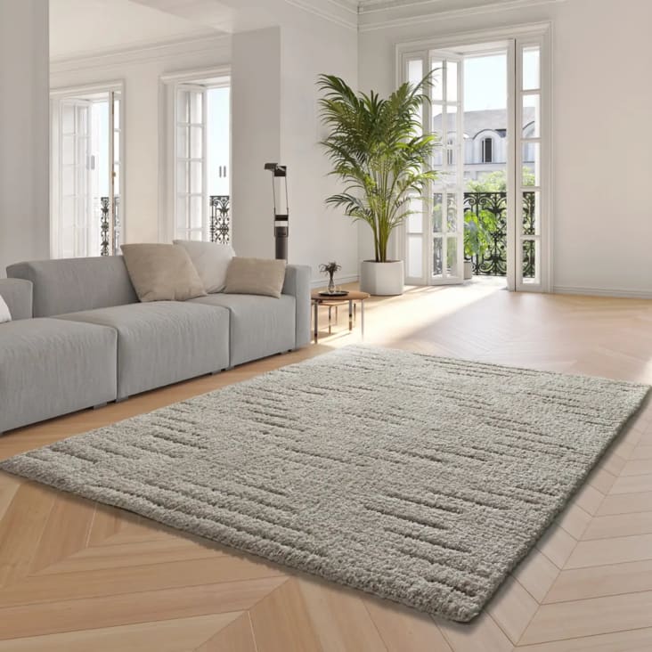 Tappeto Shaggy A Pelo Lungo 220x400 Cm - Grigio Chiaro, Antiscivolo, Per Camera Da Letto E Salotto, Moderno E Morbido