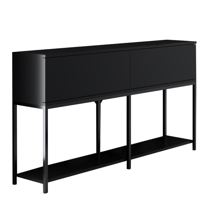 Console 2 portes abattantes L150 cm - Noir