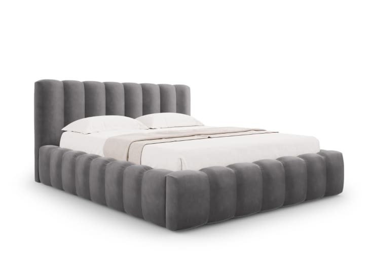 Letto Singolo GIACOMINO Con Cassettone Grigio – Lettino In Legno Di Pino Massello Per Bambini, Materasso In Spugna Incluso! (190x80 Cm)