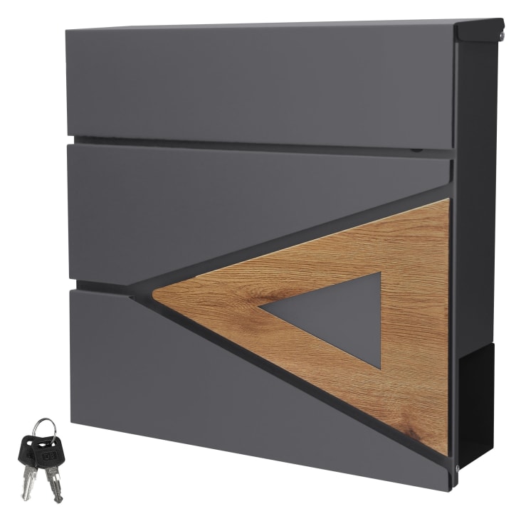 Buzon moderno de correos de pared antracita Maisons du Monde