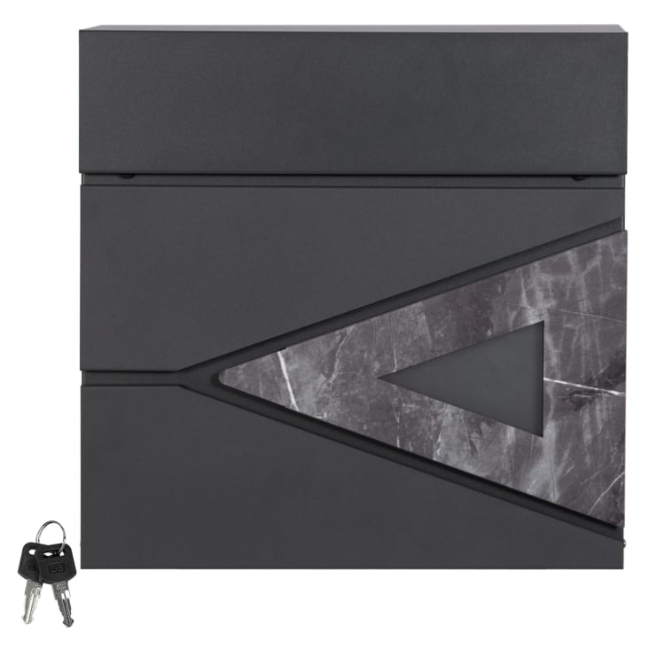 Buzon moderno de correos de pared negro