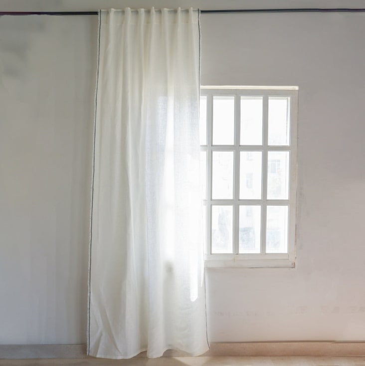 Eurofirany Landhaus Tenda In Voile Elpidia 140x270 Cm - Bianco E Rosa Menta, Romantica Per Soggiorno E Camera