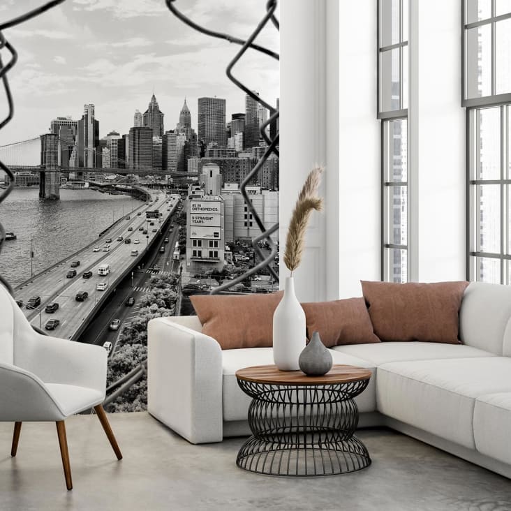 Papel Pintado Nueva York Ciudad De Noche Panorama Skyline - Incluye Pegamento - Fotomurales Pared Tejido No Tejido Decorativos Murales Fotográfico XXL