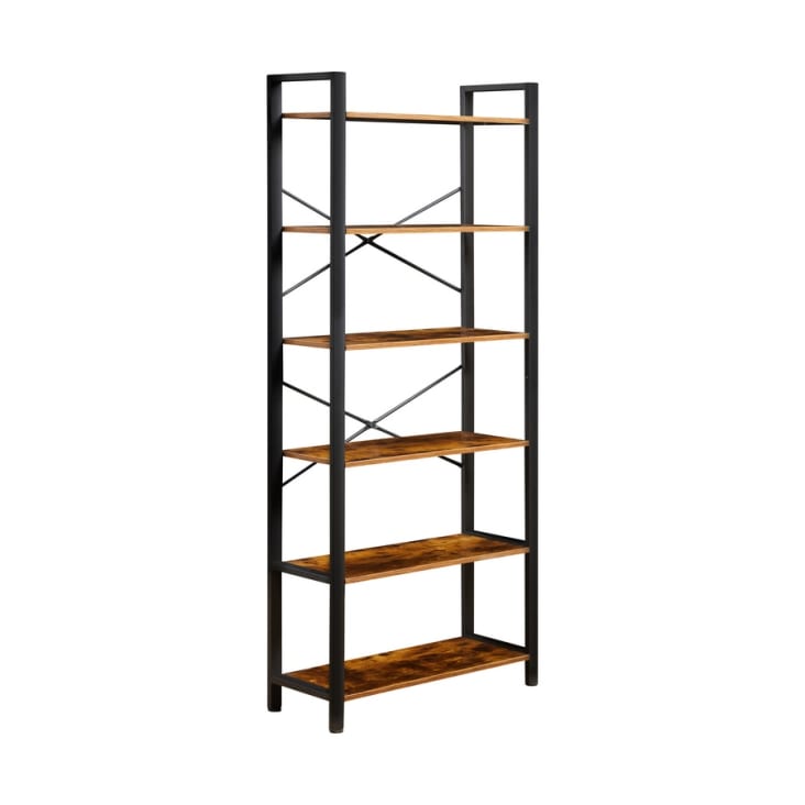 Relaxdays Scaffale Industriale Legno/Metallo - 6 Ripiani 180x50x35cm, Stile Scandinavo - Foto 7