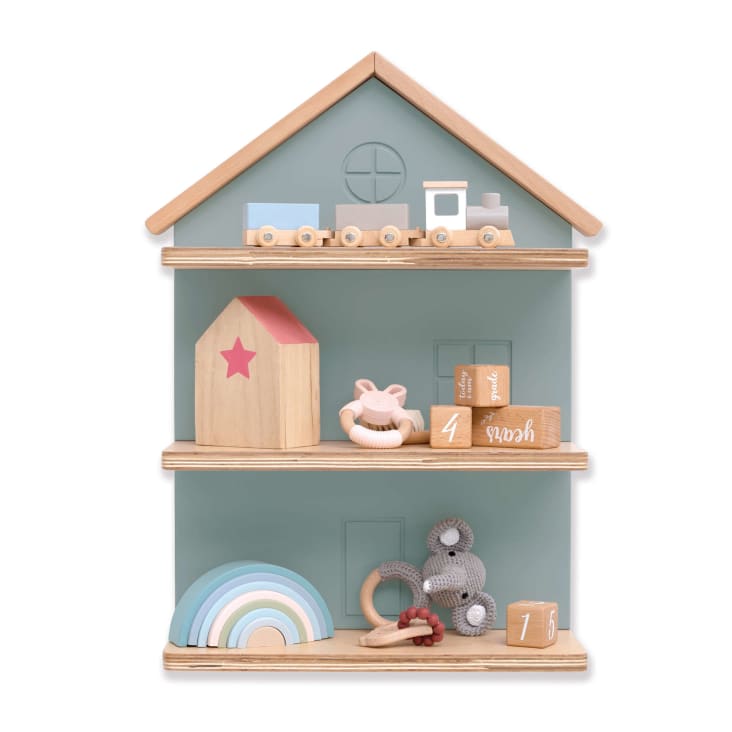 Étagère En Bois En Forme De Maison - 30 Cases - Dimensions 36x42 Cm - Occasion Bon état