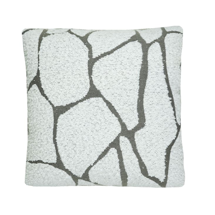 Coussin en cuir tressé Skin - 45 x 45 cm - Bleu gris - Maison