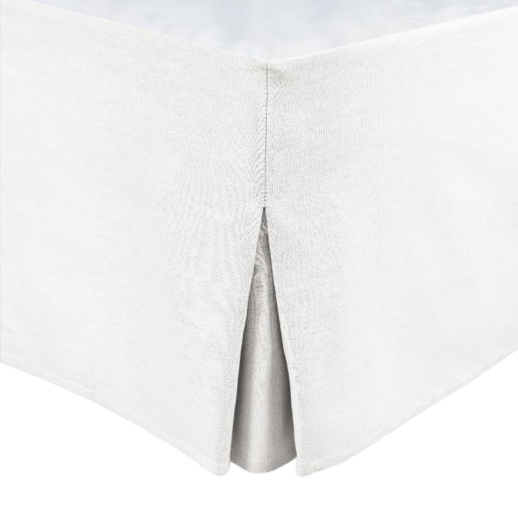 Cache Sommier Coton Jersey Blanc 180x190 - Cache-sommier