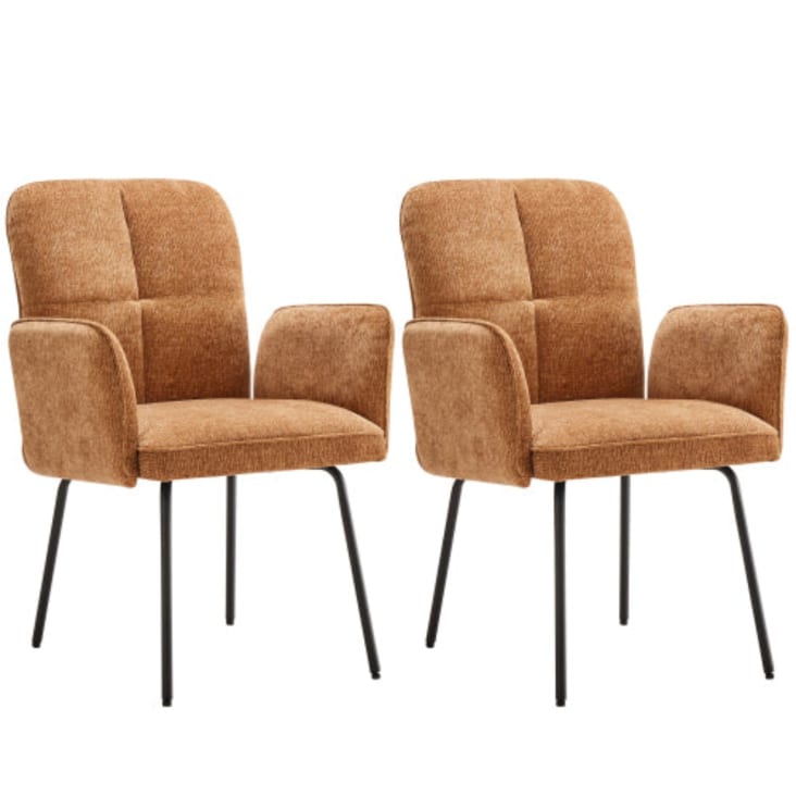 6er Set gepolsterte Sessel, extra breit, Braun Minimalistisch Maisons