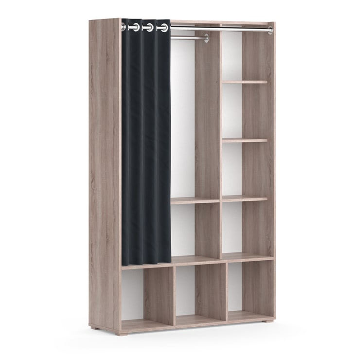 Armoire-penderie Enfant Vicco Modulable, 6 Compartiments, Gris/bleu, Impression Animal