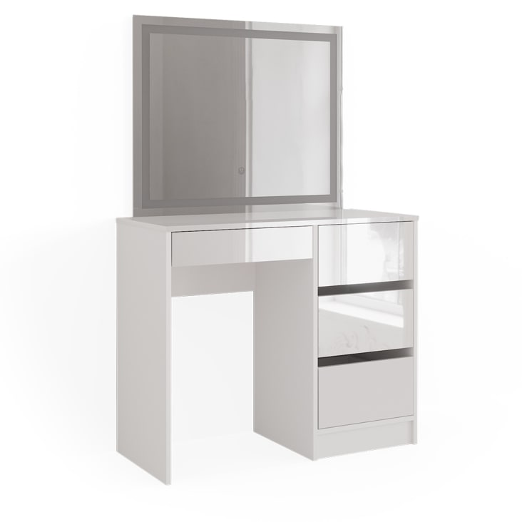 Bureau de coiffeuse avec miroir et chaise éclairés par LED Table de coiffeuse de 31,4