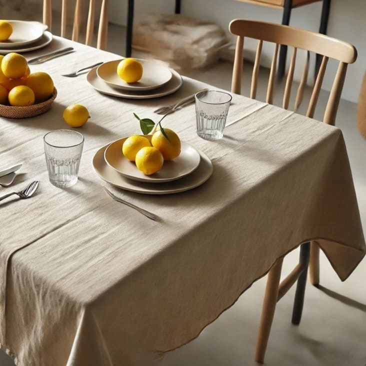 Noleggio tovaglia effetto lino cm.270 avorio perlato per Catering