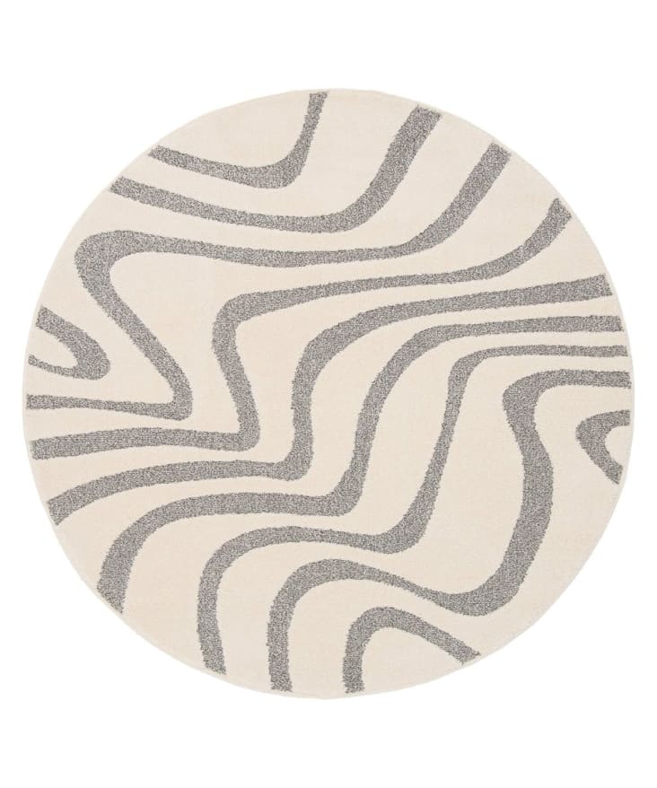 Tapis rond design avec effet relief gris 160x160 Naya | Maisons du Monde