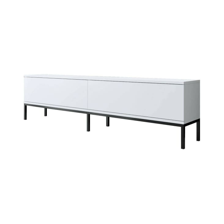 Mueble de televisión efecto madera blanco negro 180x30 cm Dpetrell