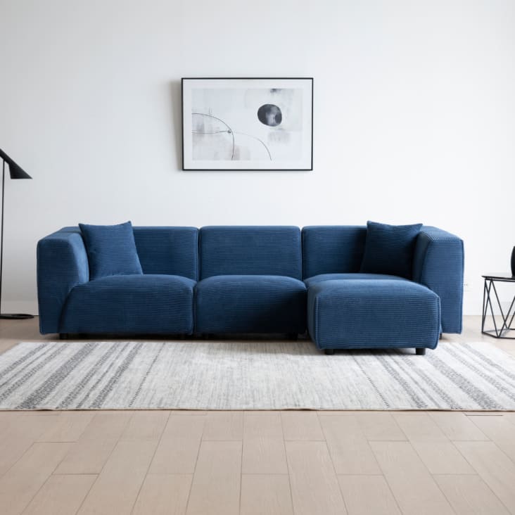 Modulo Poggiapiedi Divano Modulare Grigio Scuro 100x100x48 Cm - 7