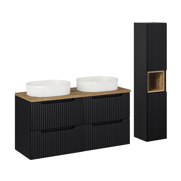 Set Di Mobili Da Bagno VCM 4 Pz Mobili Da Bagno Set Di Armadio Inferiore Midischrank Armadio Alto E Specchio Mobili Da Bagno Flandu Iii Bianco 88056563