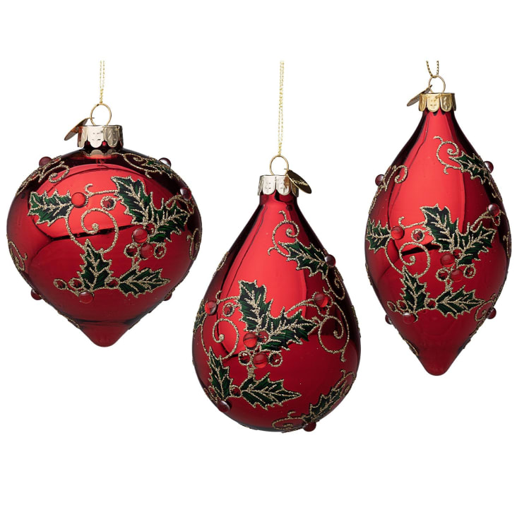 Set Di 10 Ciondoli Natalizi A Forma Di Albero Di Natale In Metallo Rosso - Decorazioni Per Albero, Regali, Tavola | Stile Vintage Chic, Lunghi 8 Cm - 2