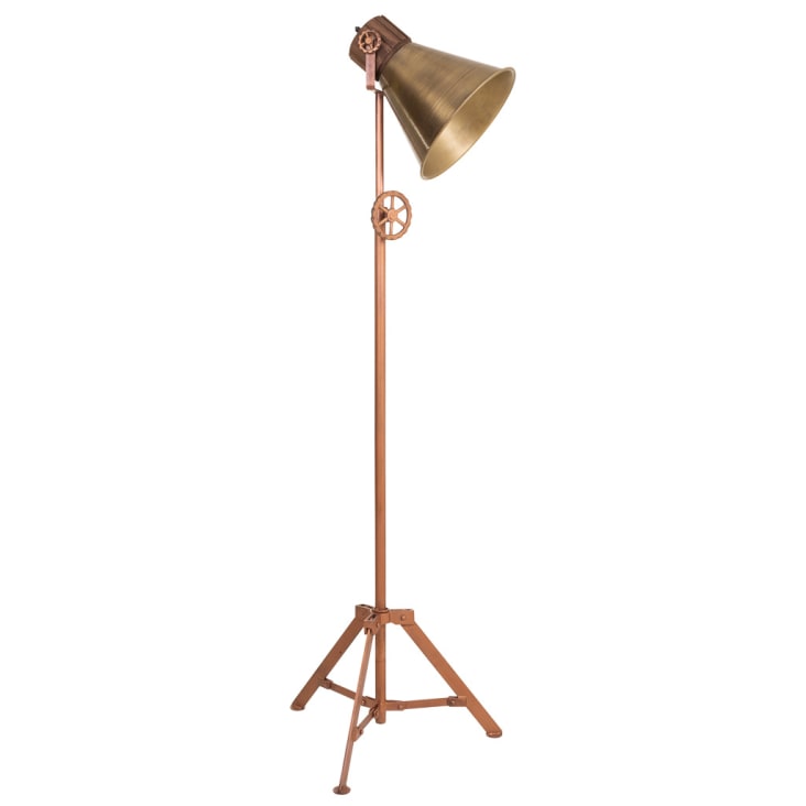 Lampada Da Terra Bongal In Metallo E Alga Marina: Stile Boho Moderno Con Paralume Rotondo 40 Cm, Altezza 152 Cm, Interruttore A Pedale, Attacco E27