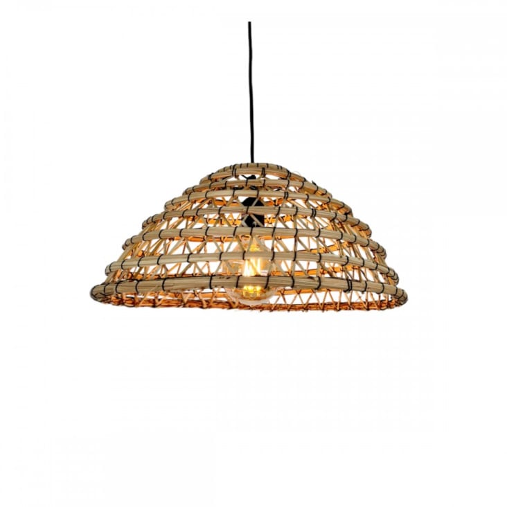 Balai Main Fibres De Palmier Naturel - 75cm Avec Manche Bambou - Balayage Intérieur Puissant - Fait Main