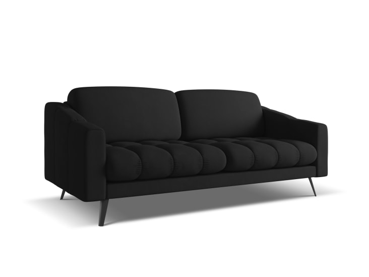 3 Sitzer Sofa aus Chenille Stoff schwarz