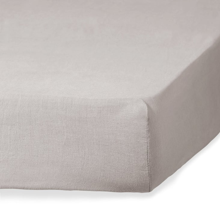 Drap housse lin lavé naturel 200x200x40 Camille | Maisons du Monde