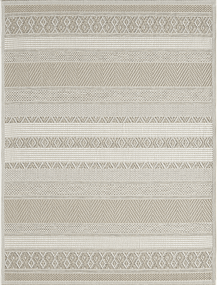 Carpet City Tappeto Outdoor Resistente alle Intemperie - Beige - 280x380 cm - Stile Marocchino - Tappeto per Balcone Idrorepellente - Tappeto per Interni ed Esterni per Terrazza, Giardino, Cucina