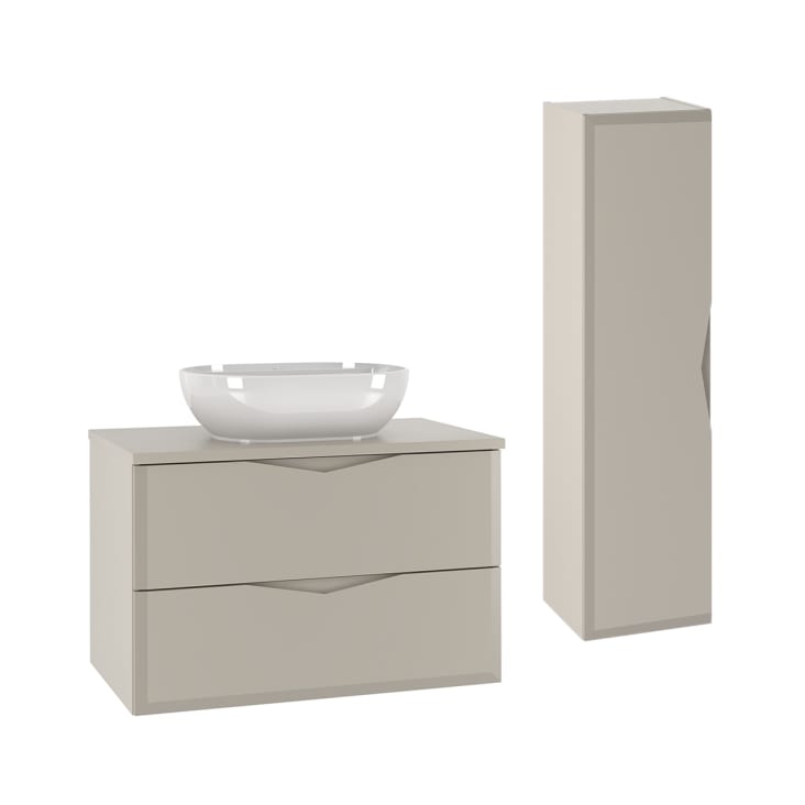 Set De Muebles Con Lavabo Y Columna Estratificado 80cm Ellie 