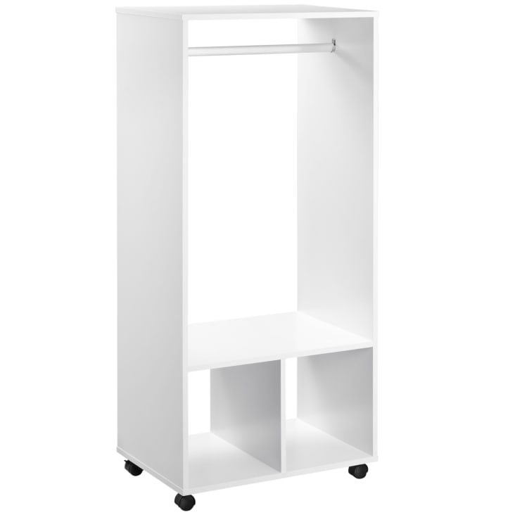 Armoire Penderie Rangement Dressing HOMCOM En Tissu - 182 Cm Avec Barres Et étagères, Montage Facile Sans Outils