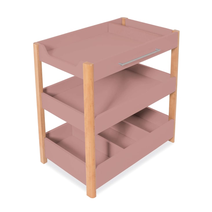 Mueble cambiador 50x80 cm con estantes madera/rosa Dadá | Maisons du Monde