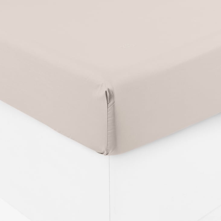 Drap Housse Percale De Coton Grand Bonnet Uni Beige 140 X 190 Cm Neo ...