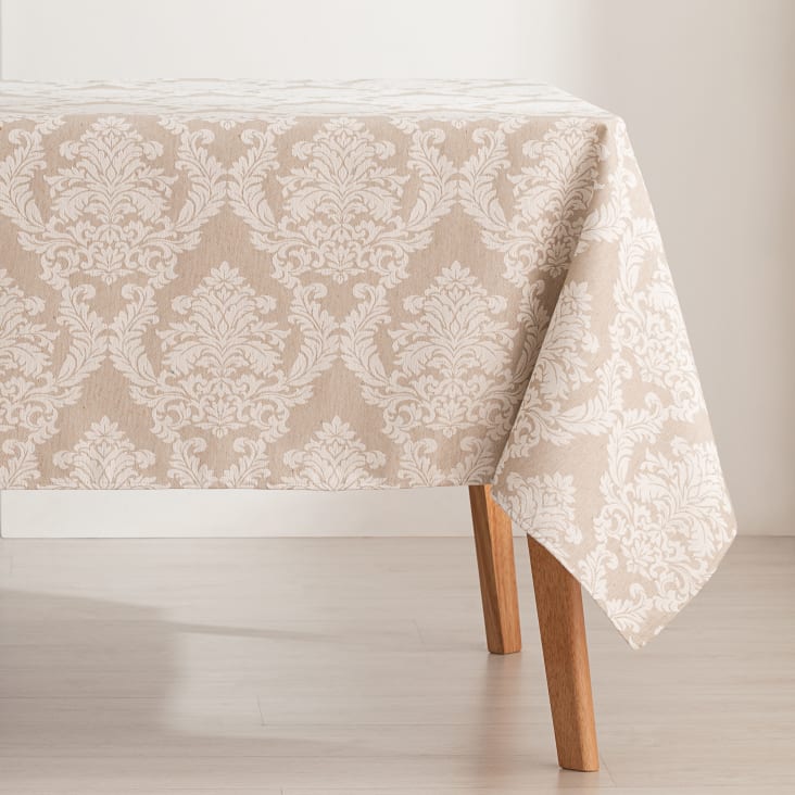 Chassic - Mantel De Damasco Elegante Para Mesas Rectangulares Grandes De 8 Pies, Resistente A