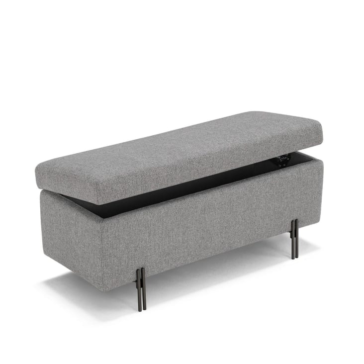 IDMarket Panca Contenitore In Tessuto Grigio Chiaro 100 Cm - Cassapanca Per Ingresso E Camera - 2