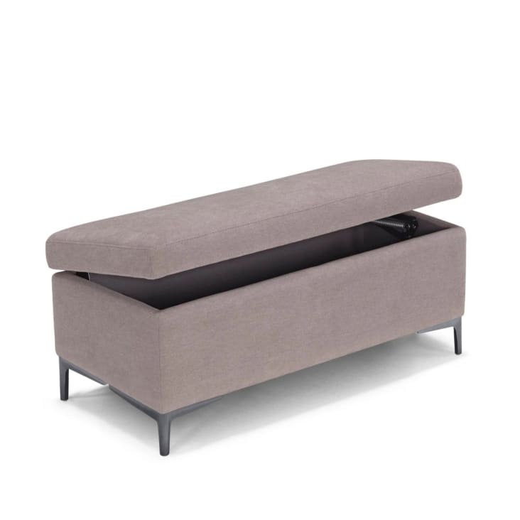 Panca Contenitore In Tessuto Grigio Antracite 100 Cm - IDMarket, Con Gambe In Legno, Cassapanca Imbottita