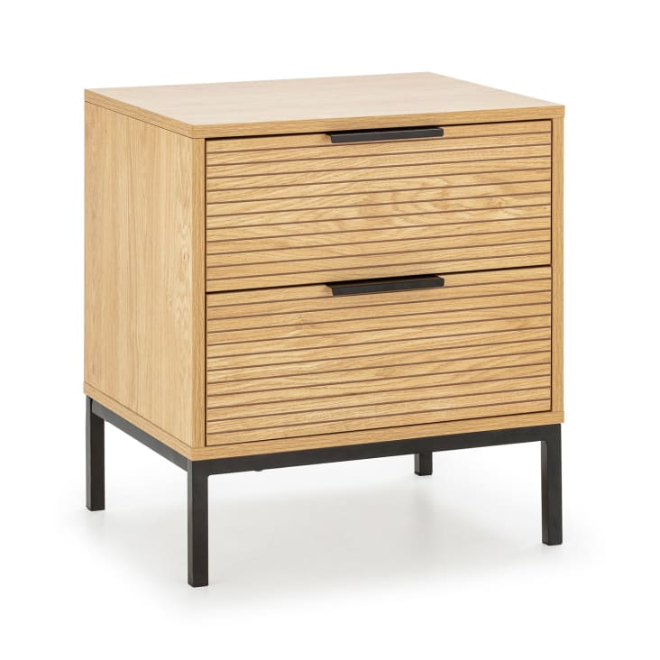 Comodino da 50 cm con 2 cassetti en madera y MDF móvil por cámara