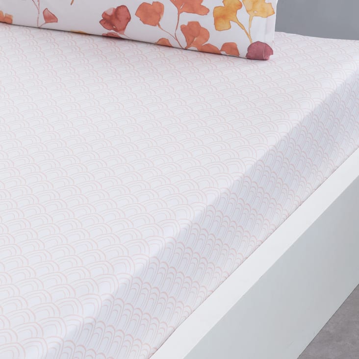 Drap housse percale de coton (140 x 190 cm) Cali Jaune moutarde - Linge de lit