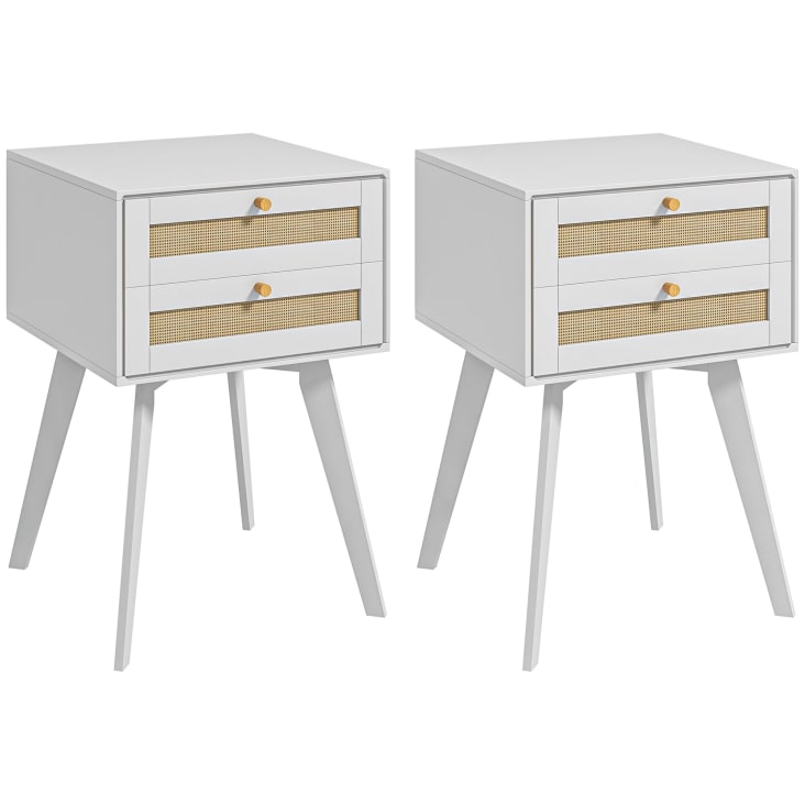 Lot De 2 Tables De Chevet Vintage Années 70 – Bois, 60 Cm De Hauteur, Bon état