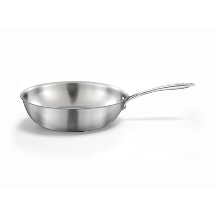 Eclipse Cuisinox Set 3 Pezzi Inox: Wok 28 Cm + Padella 24 Cm + Manico Rimovibile - Acciaio 18/10 Per Induzione