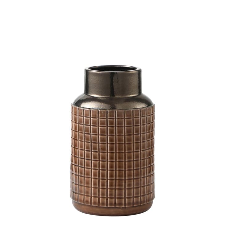 Vase Décoratif Ligtmor Style Carton De Jus | Céramique 25 Cm | Inspiration Vintage | Pour Fleurs Et Déco