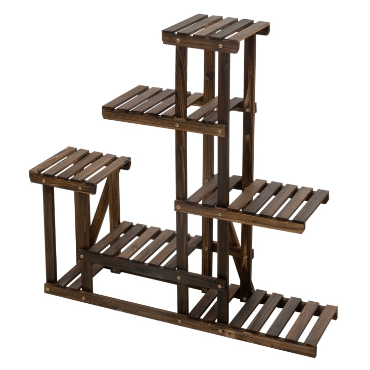 Blumenregal aus Holz, 95x27,5x96,5 cm, Pflanzenregal 6 Ebenen Maisons