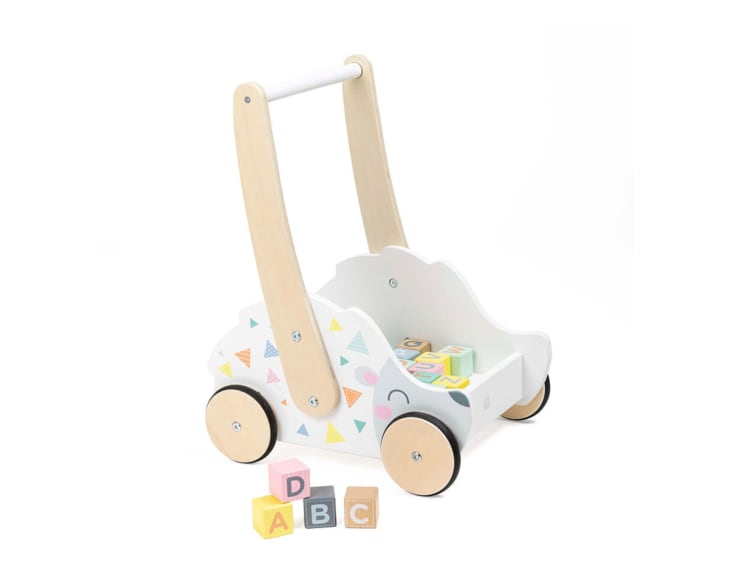 COIL Andador Cochecito De Muñecas De Madera Natural Con Ruedas De Goma – Para Niños A Partir De 12 Meses