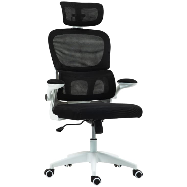 Sedia Ufficio Ergonomica Retrò In Pelle PU Con Braccioli Girevoli E Regolazione Altezza – Computer E Scrivania (Nera)