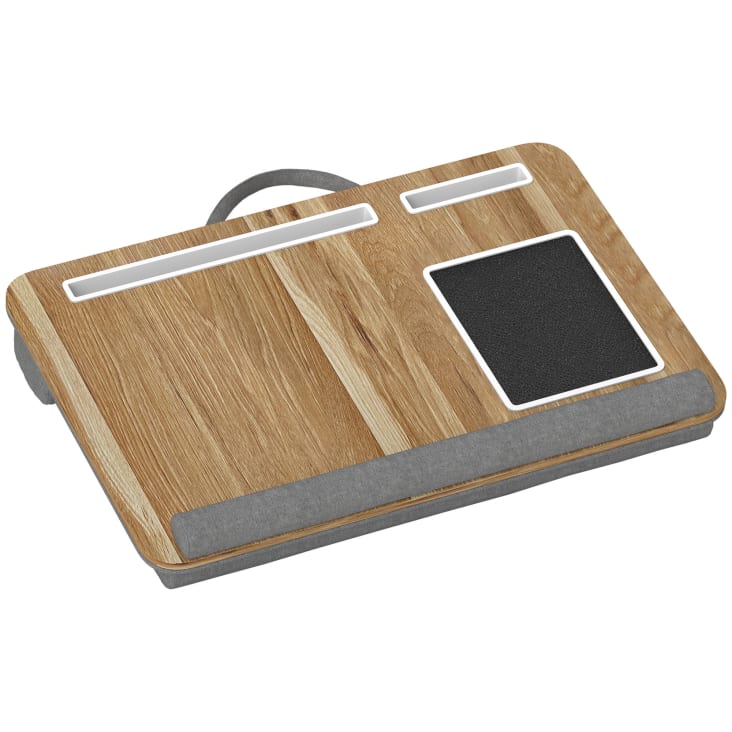 Cuscino Per Laptop Da 15.6 Con Tappetino Mouse - Supporto Portatile Con Maniglia E Slot Per Tablet | Design In Rovere Per Divano O Letto - Foto 7