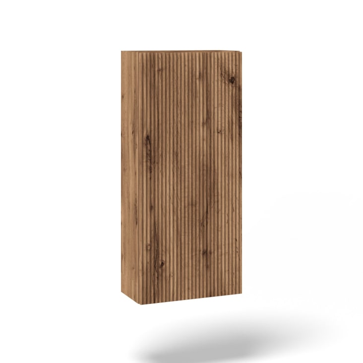 Pensile Alto VENERE In Melaminico - Made In Italy | Con Anta Reversibile E Ripiani In Vetro